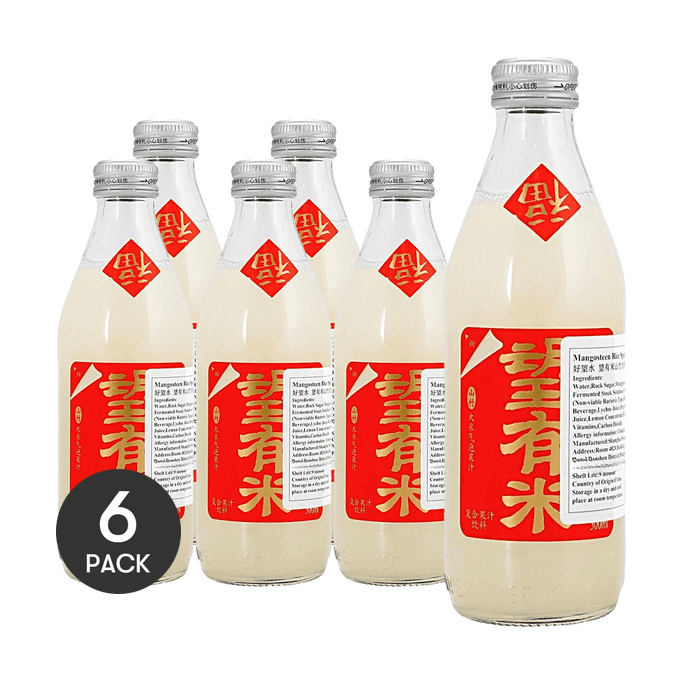 Mangosteen Rice Flavored Sparkling Juice, 10.14 fl oz *6【6 Pack】