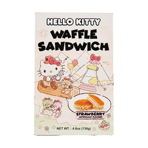 Sanrio Hello Kitty Waffle Sandwich Cookie Strawberry Flavor 4.8oz