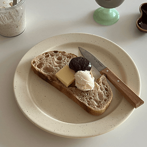 egg LIM Brunch Matte Ceramic Plate Egg Vanilla 9.1in