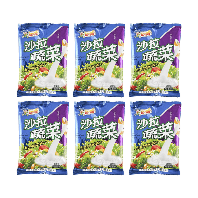 Salad Vegetable Puffed Snack Vegetable Flavor,1.23 oz*6【6 Packs】