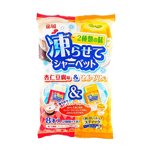 Popsicles Almond Tofu & Mango Pudding Flavor, 8pcs 8.32 oz 【Freeze Before Consuming】