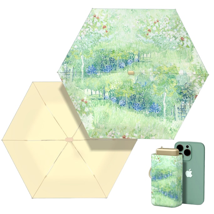 【中国直送】HSPM 新油絵風 超軽量 晴雨兼用ミニパラソル（フラワーガーデン）（1パック）