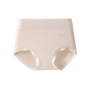 Highly Elastic Breathable Seamless High Waisted Compression Underwear Skin Color L Size 2 Pcs