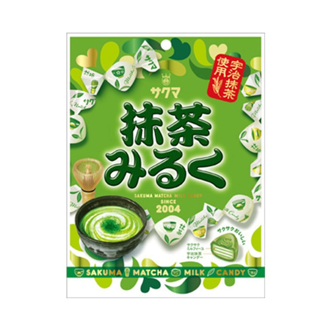 日本SAKUMA 新食感抹茶牛奶三明治夾心糖 59g