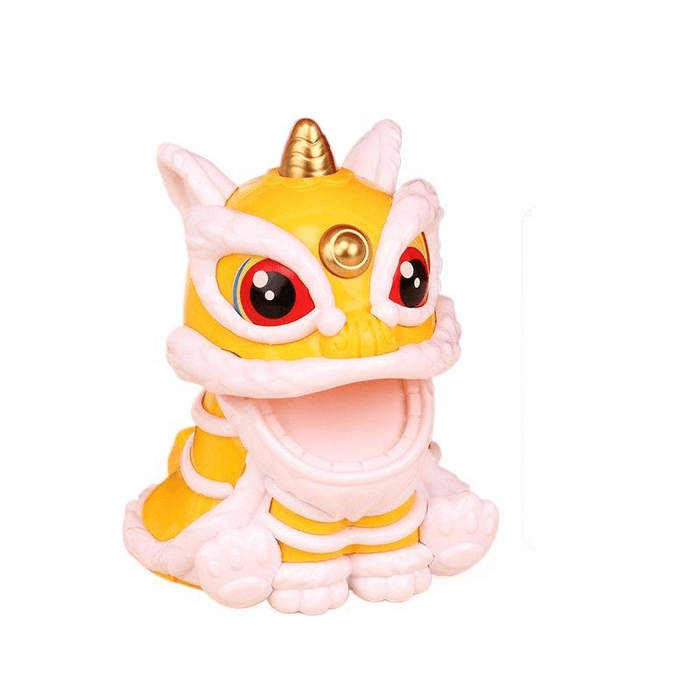 Solar Powered Lion Dance Car Ornaments, Car Center Console Decorations, Booming Business 7.3 * 7.8 * 9.5cm