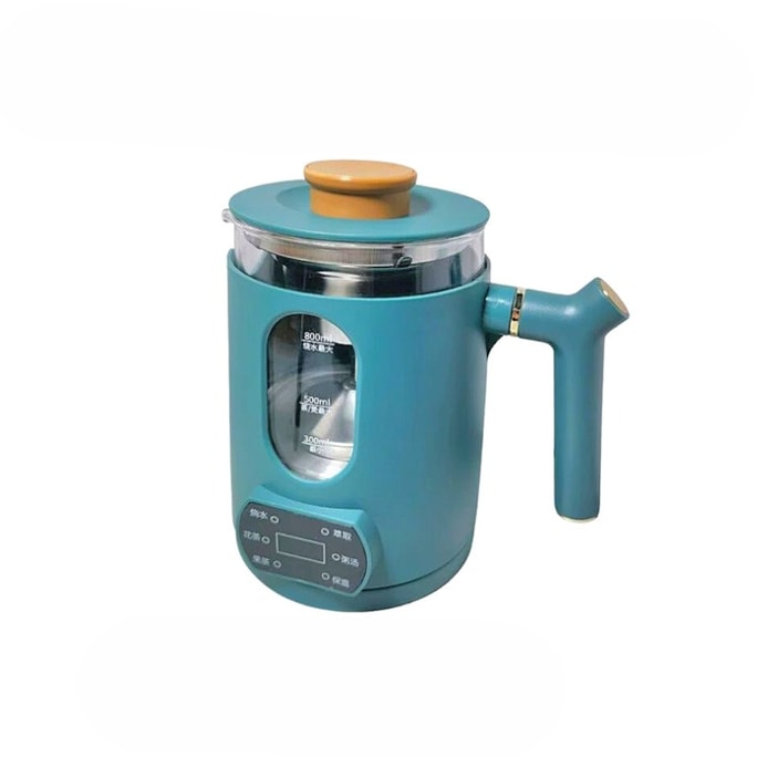  晶雅家 美規110V 養生壺多功能保溫花茶壺 果茶壺 玻璃煮茶器 綠色 0.8L