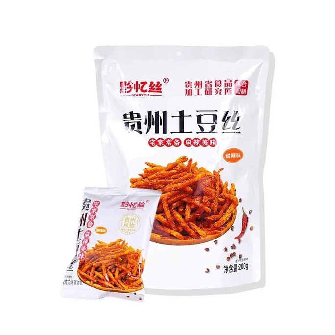 Sweet and spicy shredded potatoes a specialty of Guizhou is a popular snack and snack. 200g*1 packs