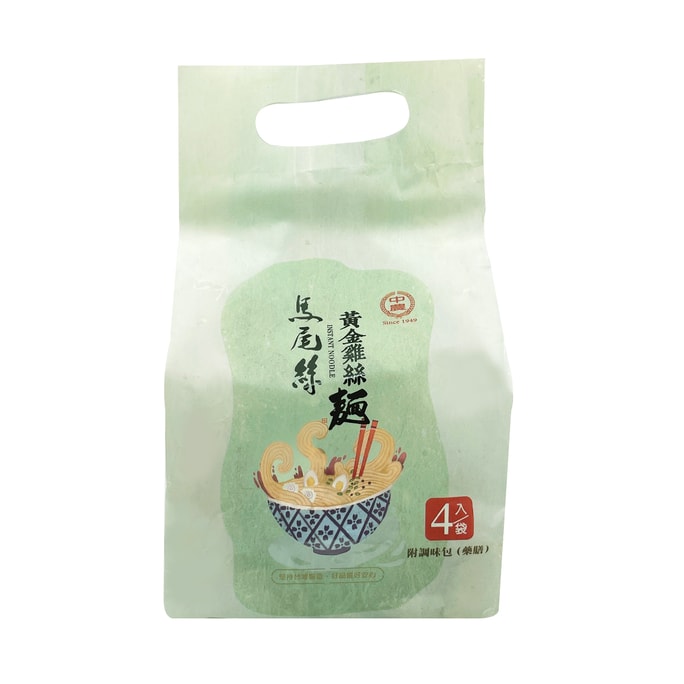 【台湾直送】中農つくし黄金鶏麺 238g（賞味期限：2024/7/28）