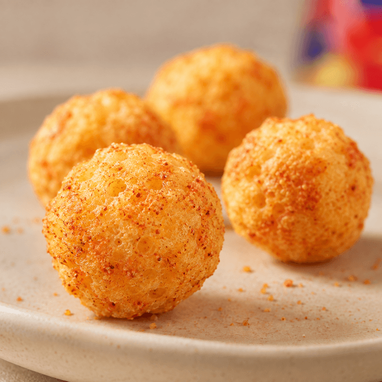 CALBEE Takoyaki Ball Corn Puffs,Kimchi Cheese Flavor,3.17oz