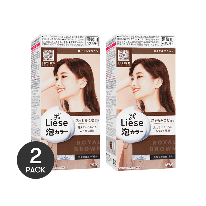 LIESE PRETTIA Bubble Hair Dye Royal Brown @Cosme Award No.1【2 Boxes of Medium-Long Hair Value Pack】