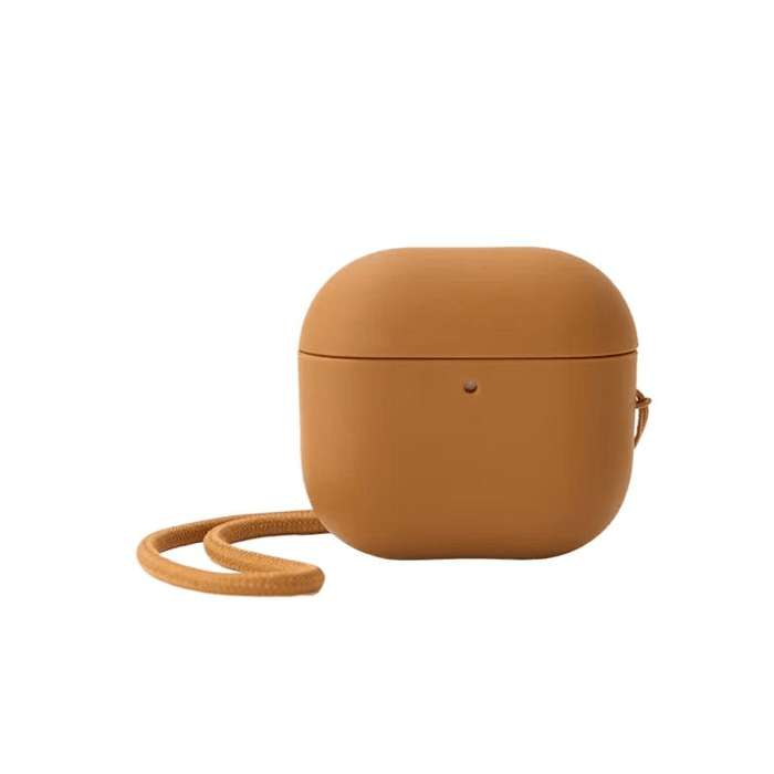 [중국 직배송] 무지 에어팟 4 이어폰 보호 케이스 (분리형, 끈 포함, 머스터드 옐로우) - 1개
