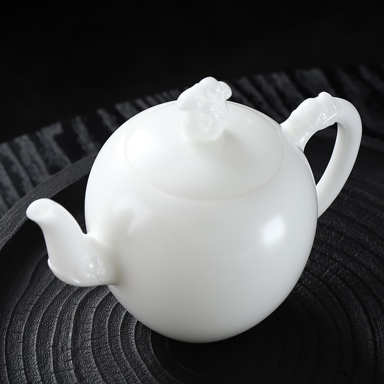 康乐品新年礼物王存旭大师纯全手工茶壶羊脂玉瓷白瓷福鼠美人壶男女同款