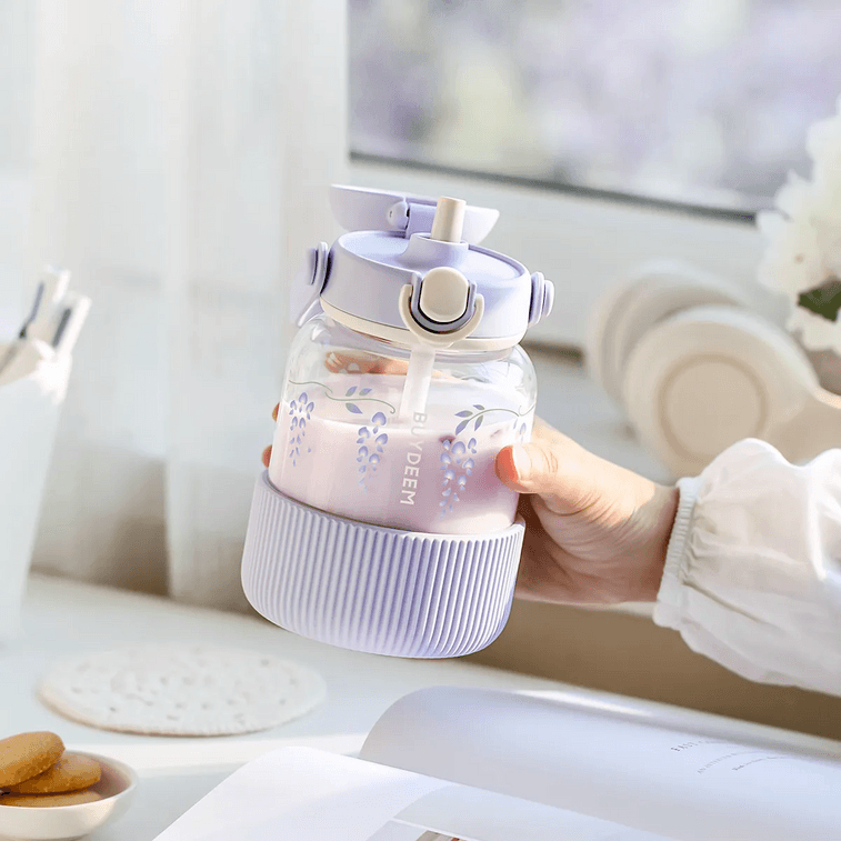 BUYDEEM北鼎 吸管吨吨杯子 便携水杯 800ml 紫藤花 DG78  3