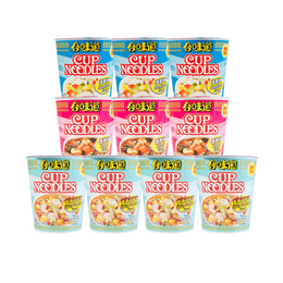 【Value Pack】Japanese Cup Noodles Flavor Assortment - Seafood, Spicy Seafood & Crab Flavor Instant Noodles, 10 Cups* 2.64oz
