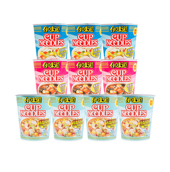 【Value Pack】Japanese Cup Noodles Flavor Assortment - Seafood, Spicy Seafood & Crab Flavor Instant Noodles, 10 Cups* 2.64oz