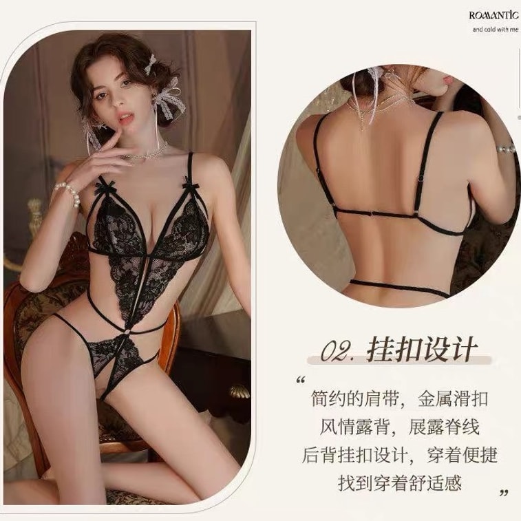 미국 Bella’s Fantasy 섹시 란제리 레이스 시스루 슬립 블랙 원사이즈 4