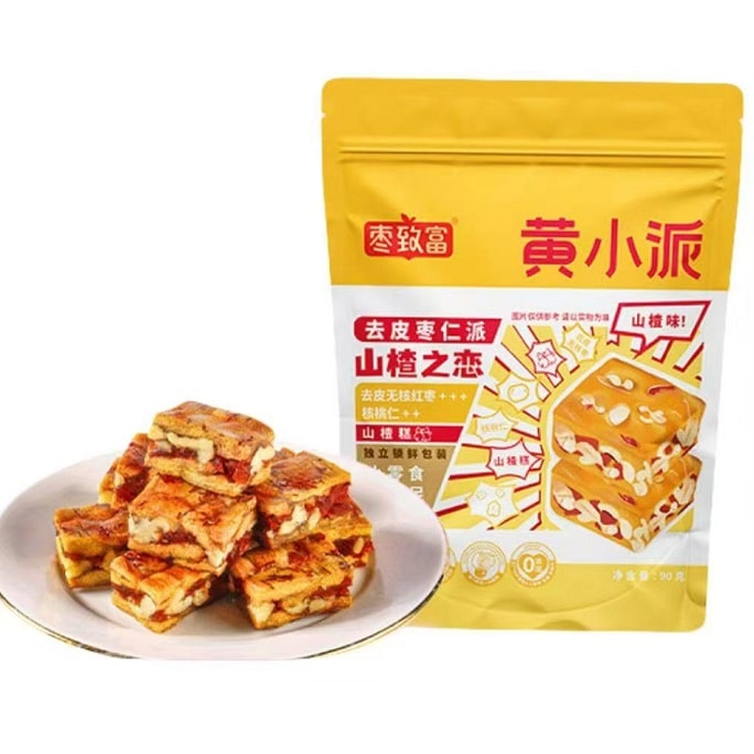 椰棗致富 去皮棗仁派 山楂口味棗夾核桃 果仁飽滿 原香酥脆 90g