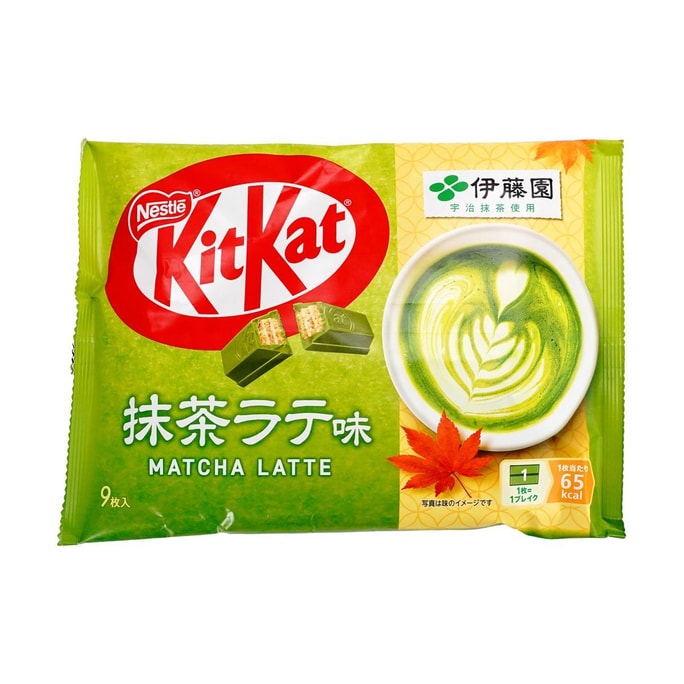 日本NESTLE雀巢x伊藤园 KITKAT奇巧 巧克力威化棒 抹茶拿铁味 9枚入 104.4g