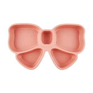 ベビーシリコンプレート フィーディングプレート ボウ ブラッシュ 6.7インチ x 11.4インチ x 1.3インチ