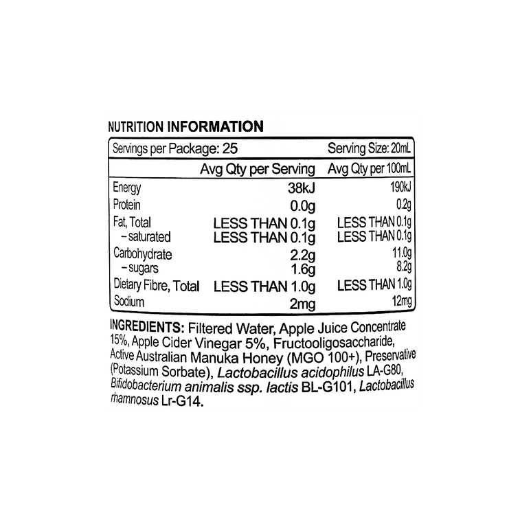 澳洲BIO-E 蘋果醋飲酵素麥盧卡蜂蜜 益生元蔬果纖維益生菌飲料果汁 500ml 7