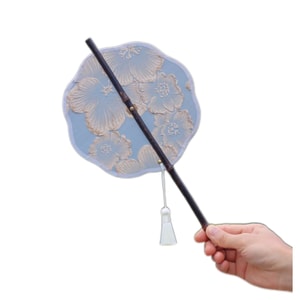 Collapsible Ancient Bamboo Fan-White Tea 1Pc