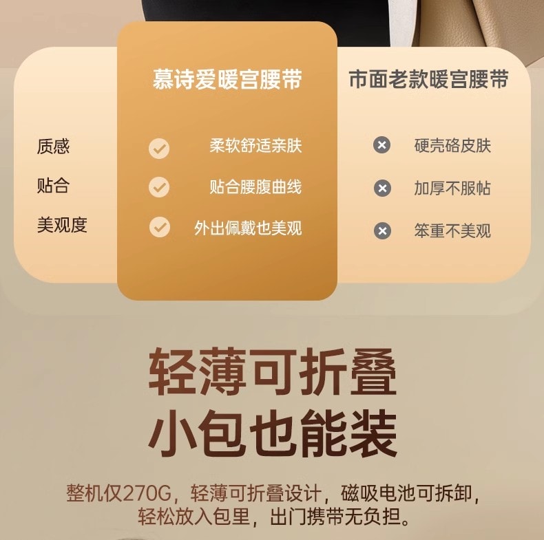 【3.8节礼物】Muselove慕诗爱 暖宫腰带大姨妈肚子疼神器女生月经用缓解宫寒痛经热敷保暖可调节长度 1盒装