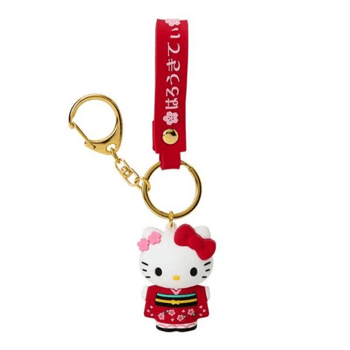 【日本直邮】SANRIO三丽鸥 和服系列钥匙扣 站姿凯蒂猫
