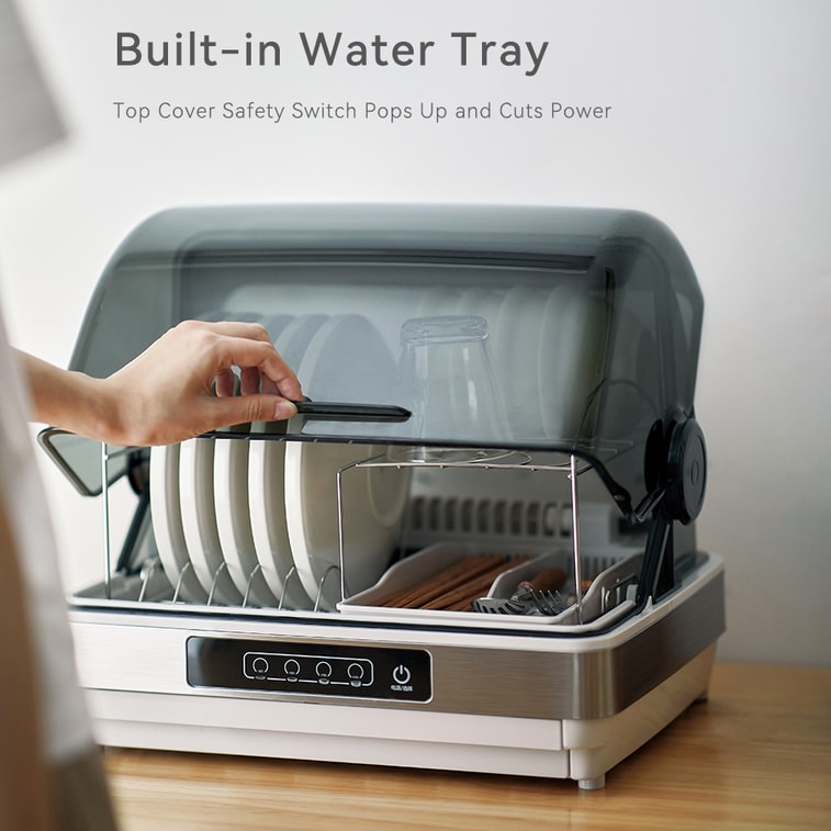 Premium 42L Countertop Sterilizer – 3-in-1 Sanitizing, Drying & Storage | 100–120V | White Home Kitchen Model 3