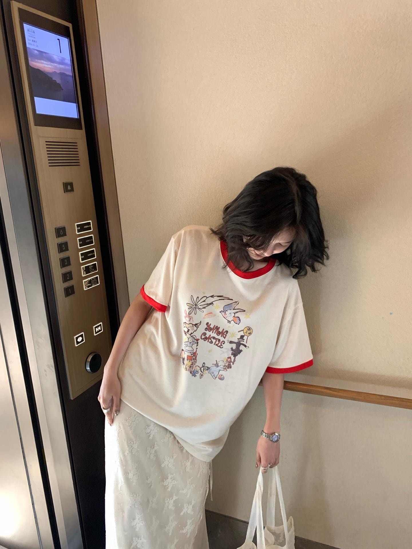 【加拿大直郵】 加拿大 SCENARIO 夢境樂園印花撞擊色T卹 均碼 米色