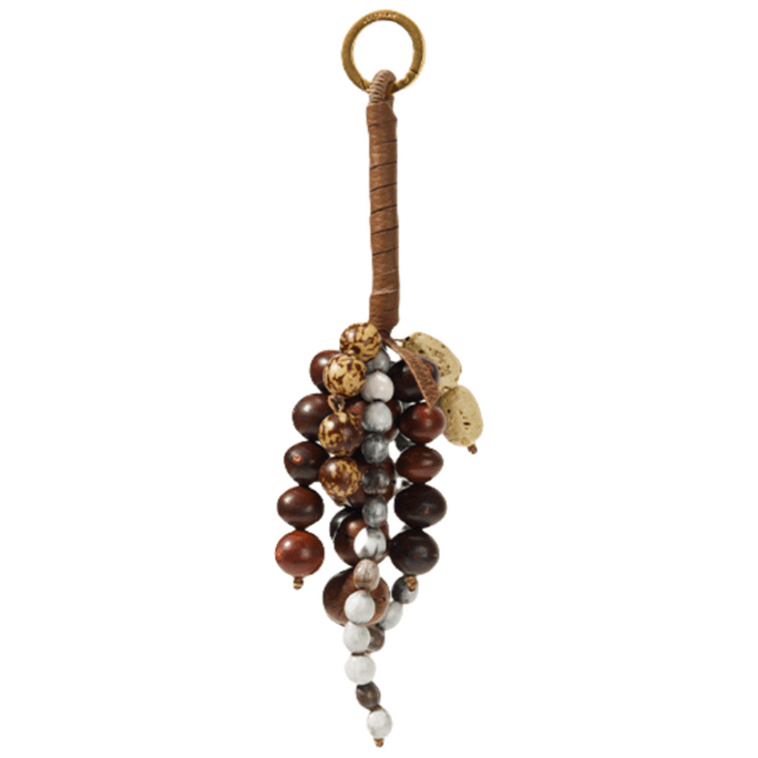 Hand-Woven Wishing Seed Pendant "May All Wishes Come True" | Natural Seeds + Leather Cord, Bag Charm Keychain,