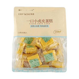 奕香 一口小虎皮蛋糕 牛乳味 252g【2.1倍牛乳蛋白】【0反式脂肪】【营养早餐】