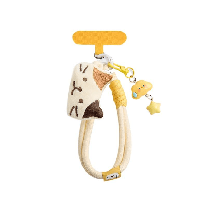Mobile Phone Chain Mobile Phone Rope PendantShort Durable Pad Good Luck UP Cheese Cat * 1 Piece