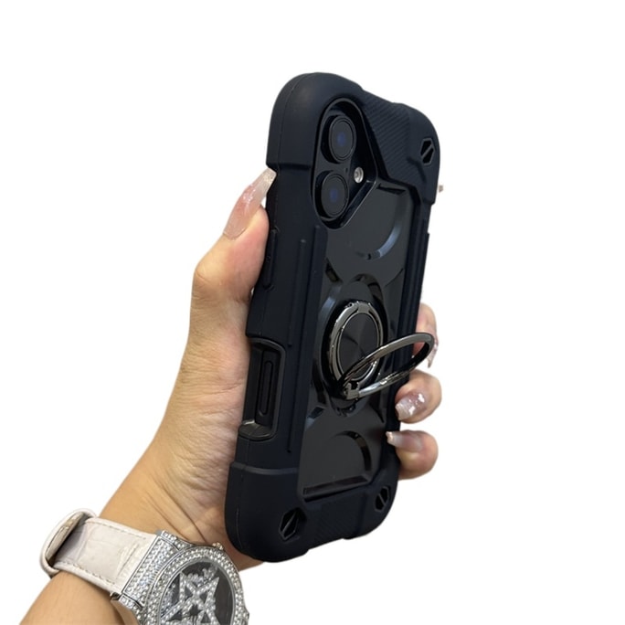 Apple 16 Phone Case Black Double Ring Thickened Airbag 150 * 70 * 7 * 1 Piece