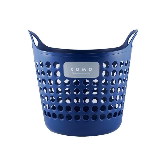 Plastic Soft Storage Basket Laundry Basket Medium, Navy Blue