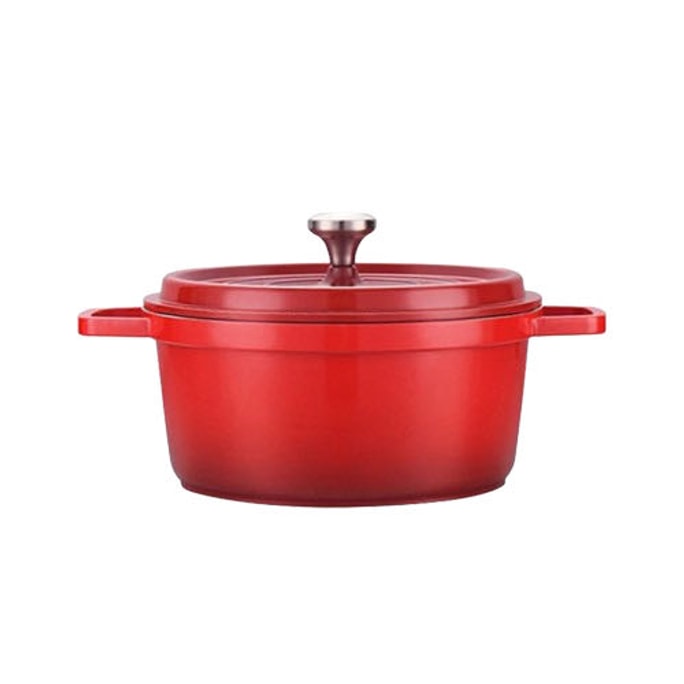 Cast Iron French Enamel Cooker Pot with Lid Cherry Red 3.8L 9.45 Inch 【Year Of Dragon Limited Edition】