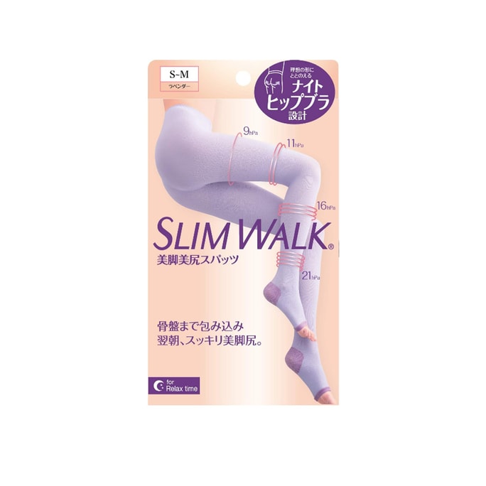【日本直邮】SLIM WALK 4段压力美腿美臀睡眠连裤压力袜 S-M