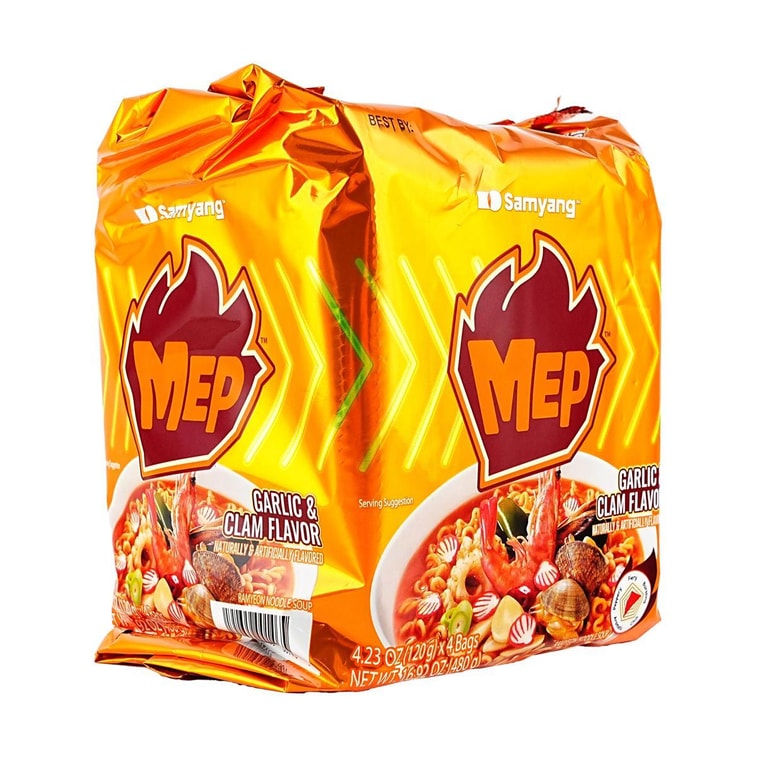 Mep Ramen ,Garlic and Clam Flavor Ramen, Multi, 4p , 16.92 oz 4