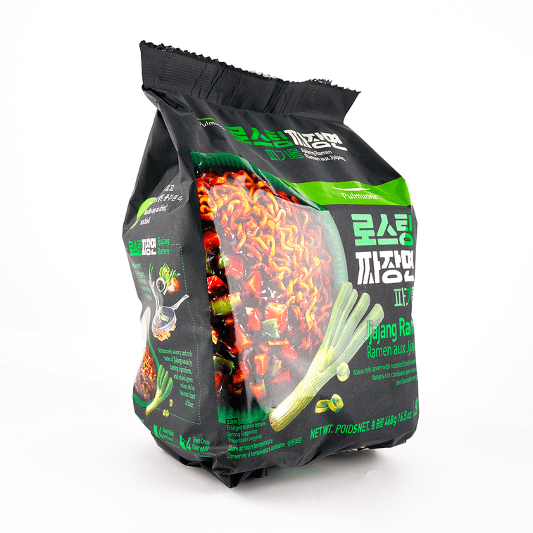 Korean Scallion Oil Instant Jjajang Black Bean Ramen Noodles, 16.51 oz 10