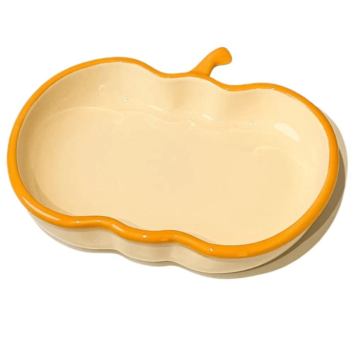 Kawashimaya Pumpkin Ceramic Bowl&Plate Household Minimalist Tableware High-Value Yogurt Bowl For Daily Use 15.5*21.5 CM
