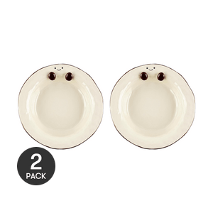 川岛屋 可可豆系列反口盘 陶瓷餐盘 家用可爱餐具 8.5英寸 *2【2份超值装】