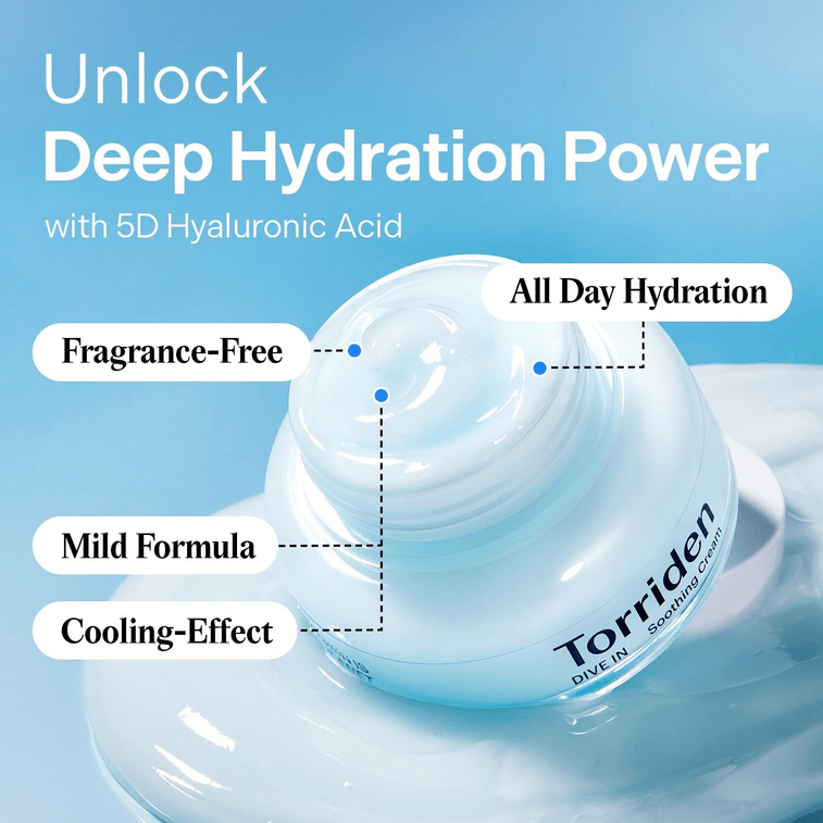 DIVE-IN Low Molecular Hyaluronic Acid Soothing Cream 100ml 3