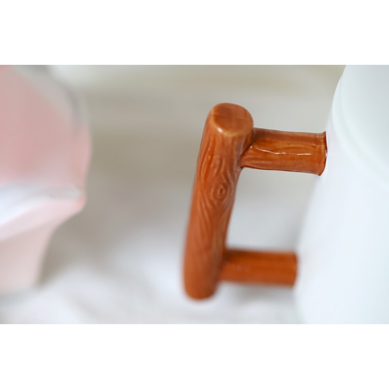 GINKGOHOME Cute Dog Ceramic Mug Wood Handle Design With Spoon And Lid - Green 16oz 4