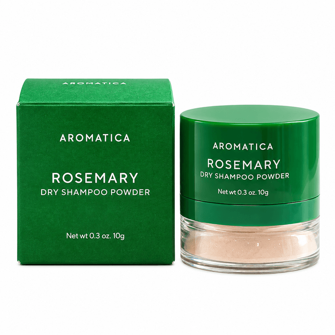 Rosemary Dry Shampoo Powder 10g/0.35 Oz., Oil-Absorbing Dry Shampoo With Rosemary, Biotin & Panthenol For Oily Scalp, Root Volume, Odor Care & No White Cast