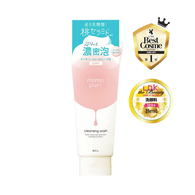 商品详情 - BCL||momopuri 蜜桃乳酸菌神经酰胺保湿卸妆洁面乳(新旧包装随机发货)||150g - image  0