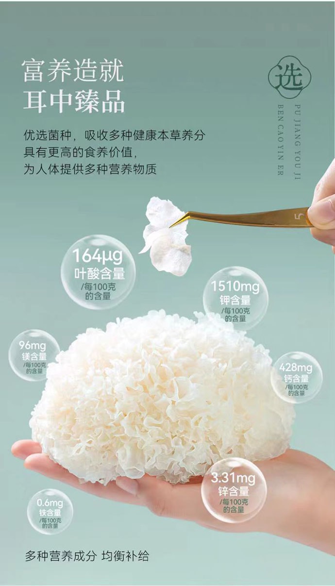 【中國直郵】 璞匠 有機本草銀耳 100g*1罐