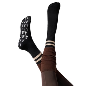 New Anti Slip Sweat Absorbing Breathable Yoga Socks Designed For Knee High Tubes1 Pair Dark Brown Mocha F