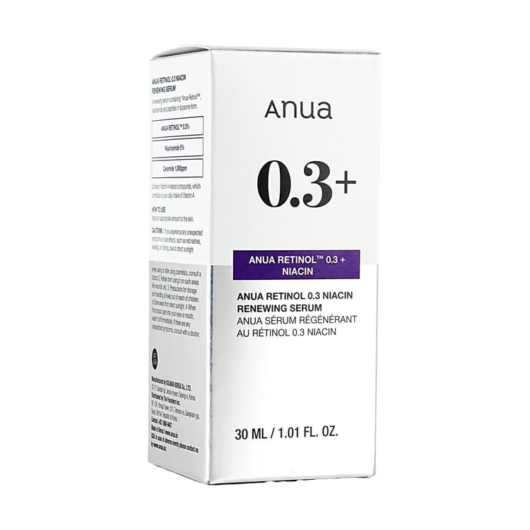 ANUA レチノール0.3＋ナイアシン配合リニューイングセラム、1.01液量