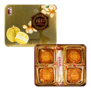 台灣百合牌 蛋黃榴槤風味月餅 4枚入 500g【現貨】【中秋禮盒】