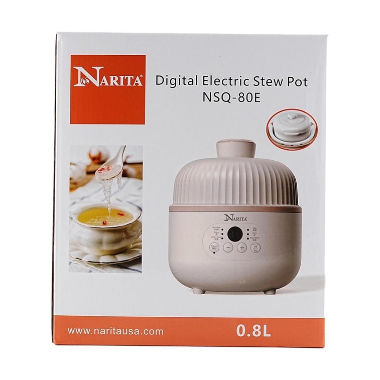 美国NARITA 多功能智能电炖锅 燕窝煲汤宝宝粥 陶瓷电炖盅 800ml NSQ-80E 4