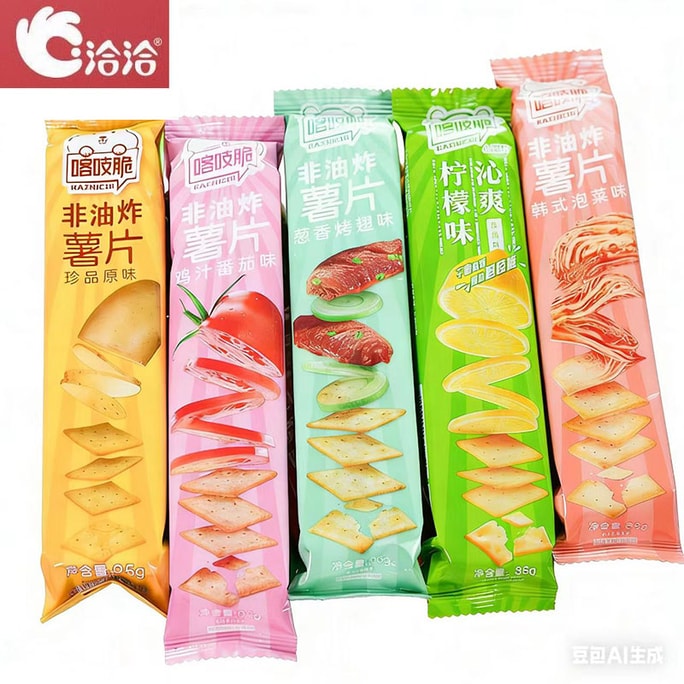 [Childhood Memories] Classic Non-Fried Mixed Flavor Potato Chips Baked Snack 35g*5 Packs